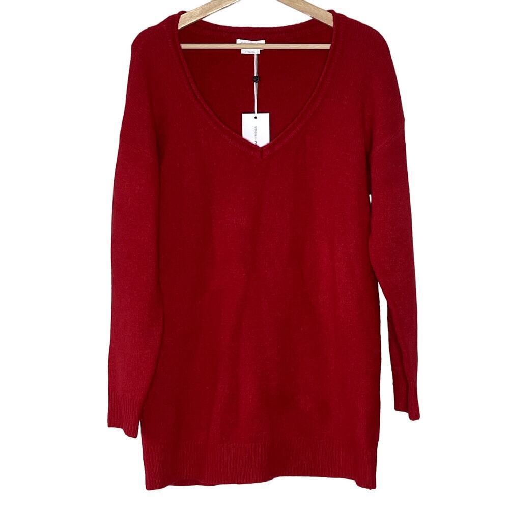 LOVERS‎ +FRIENDS Pullover   Long Sleeve Knit V Neck Sweater Dress Red Size S NWT